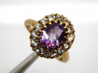 Antique Victorian Georgian Amethyst Synthetic Sapphire 10k Ring 4.  6 Gr Size 9