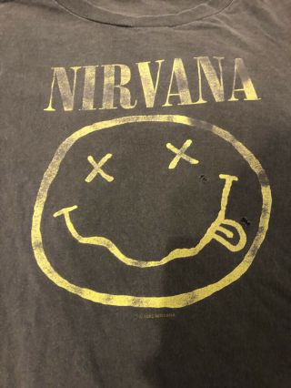 nirvana vintage shirt 1992 Flower Sniffin Smiley Kurt Cobain Dave Grohl Grunge 2