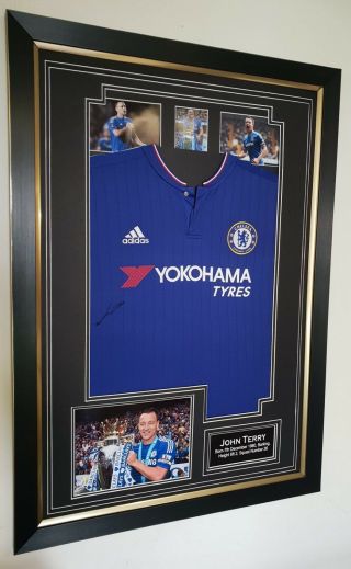Rare John Terry Of Chelsea Signed Shirt Autographed Jersey Framed Display