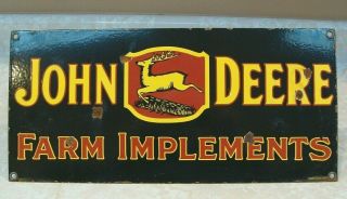Vintage John Deere Farm Implements Porcelain Sign