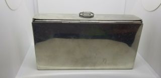 Swaine Adeney Hunting Sandwich Tin in Pewter with Leather Case Old Stock 4