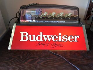 Vintage Budweiser World Champion Clydesdale Team Pool Table Light