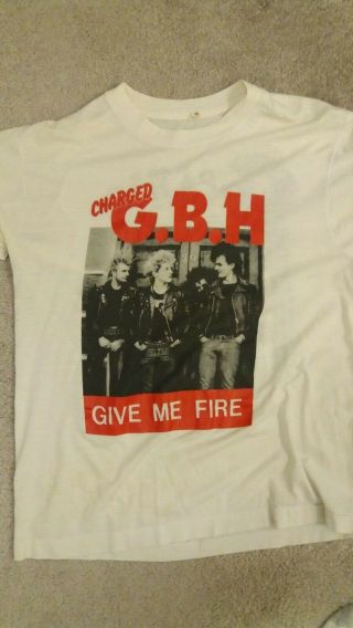 Gbh Vintage Concert T - Shirt " No Need To Panic " Tour 1987 Dates On Back Punk