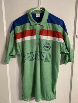 Rare Vintage 1992 Cricket World Cup Pakistan National Team Jersey Sz L Shirt
