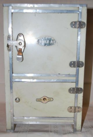 Antique Doll Refrigerator Salesman Sample Size Chill Air Mary Lou Playthings Vgc