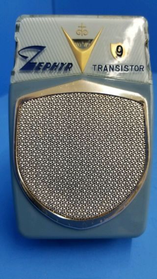 Vintage Zephyr 9 Transistor (model Zr - 930) Pocket Radio