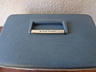 Vintage Samsonite Medalist Train Case BLUE Suitcase Luggage Make Up Tray Key EXC 5