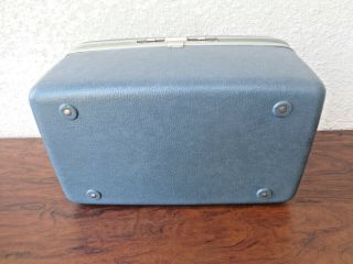 Vintage Samsonite Medalist Train Case BLUE Suitcase Luggage Make Up Tray Key EXC 7