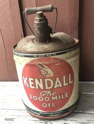 Vintage Kendall Oil Can 5 Us Gallons Empty Old Ships In Usa