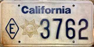 Rare California Highway Patrol Police Prototype License Plate