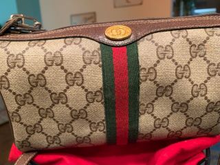 Authentic Vintage Gucci Crossbody Brown Shoulder Bag Purse Handbag Gg Logo