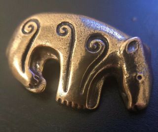 Vintage Kalevala Koru Bronze Bear Brooch 5