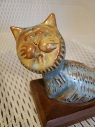 Vintage Blue Mountain Pottery CAT Noah’s Arc Series RARE Figurine Tag 2