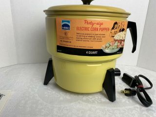 Vintage Mirro Aluminum Electric Popcorn Popper M - 9235 45 Popcorn Harvest GoldNew 5