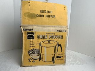 Vintage Mirro Aluminum Electric Popcorn Popper M - 9235 45 Popcorn Harvest GoldNew 7