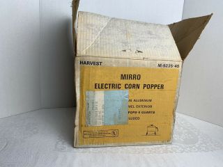 Vintage Mirro Aluminum Electric Popcorn Popper M - 9235 45 Popcorn Harvest GoldNew 8