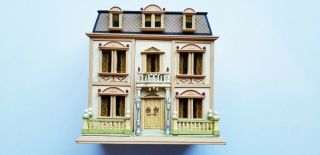 Vintage L.  Kummerows Furnished Quaterscale Front Opening Dollhouse In French Styl