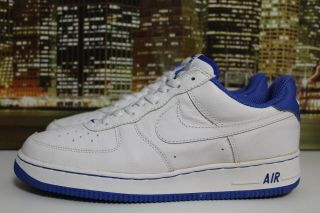 Vintage Nike Air Force 1 Low White Royal Blue 2001 Basketball Sneaker Size 12