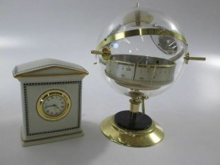 Vintage Weather Station Barometer Thermometer Hygrometer Sputnik Germany Clock