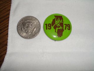 1979 Illinois Deer Pin Whitetail Shotgun Button Hunting Pins