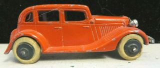 Vintage Tootsietoy Toy Car 3 " 1934 Ford Red 4 Door Sedan