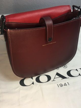 Coach 1941 Leather Saddle Bag 23 Shoulder Bag Crossbody 55036 Bordeaux RARE 3