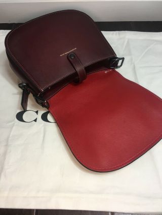 Coach 1941 Leather Saddle Bag 23 Shoulder Bag Crossbody 55036 Bordeaux RARE 6