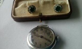 Rare Antique J.  B.  Yabsley London Watch And 9cwt Earings