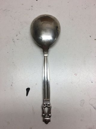 1 Georg Jensen Acorn Sterling Silver Flatware Soup Spoon 6 3/8” Rare 3