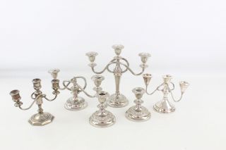 6 X Vintage Decorative Silver Plate Candlesticks / Candelabra Inc.  (3104g)