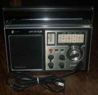 Vtg Panasonic Model Rf 1115 Uhf Psb High Fm Am 4 Band Portable Radio Ac Battery