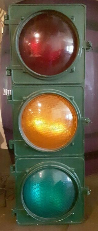 Vintage Traffic Signal Light 10 " Wired And