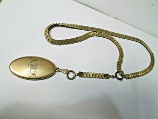 Victorian Gold Filled Necklace Book Chain With Locket Hair