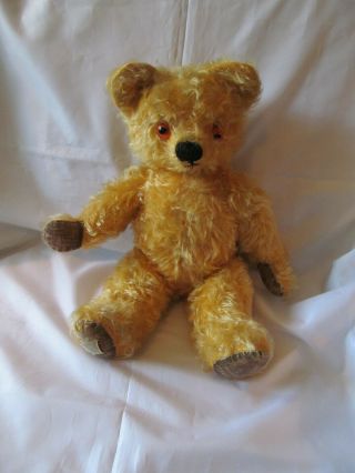 Vintage Teddy Bear,  Gold Mohair,  Twenty Inches,  Origin Unknown
