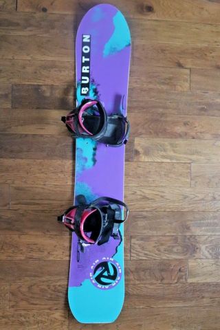 Vintage Burton Air 6.  1 Snowboard With Bindings Rare