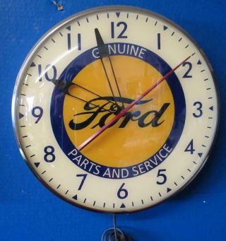 Vintage Pam Lighted Advertising Ford Parts & Service Clock