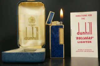 Dunhill Rollagas Lighter Neworings W/box Vintage 537