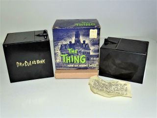 Vtg 60s Addams Family The Thing Bank & Inst & Dracula 