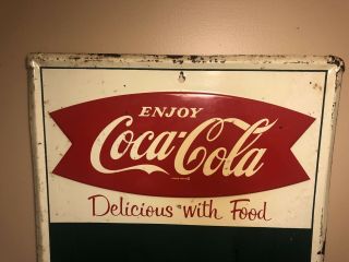 Vintage 1960 Coca Cola Fishtail Soda Pop Restaurant Menu Gas Oil 28 