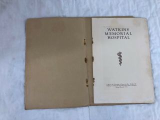 Vtg 1931 University Kansas Watkins Memorial Hospital Booklet Brochure Lawrence 2