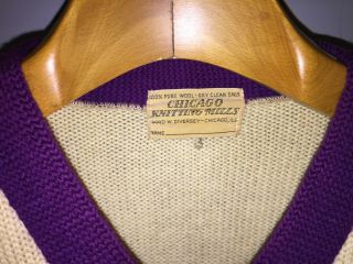 Vintage Adult Chicago Knitting Mills 100 Wool Omega Psi Phi Fraternity Sweater 5