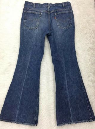 Vintage Levi Jeans Orange Tab Bell Bottom Flare Leg Talon 42 60s 70s 34 X 33