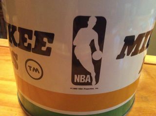 Milwaukee Bucks Trash Can Waste Basket Garbage Logo Vintage Late 70’s 4