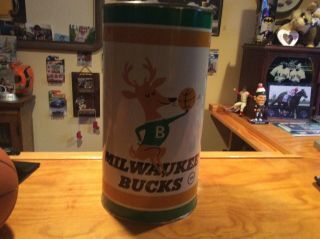 Milwaukee Bucks Trash Can Waste Basket Garbage Logo Vintage Late 70’s 5