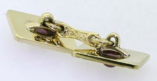 Heavy vintage 14K gold high fashion 2.  0CTW (4mm) cabochon Burma ruby cufflinks 5