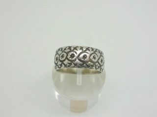 Rare Victorian 1872 Carved Design Wedding Band Ring - Size O - Full Hallmark 8