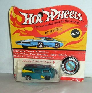 Vintage 1969 Mattel Hot Wheels Redline Volkswagen Beach Bomb Aqua Nmoc