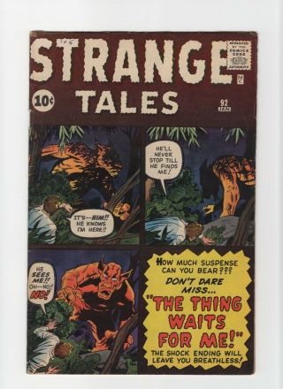 Strange Tales 92 Fn,  6.  5 Vintage Marvel Atlas Comic Pre - Hero Horror Silver 10c