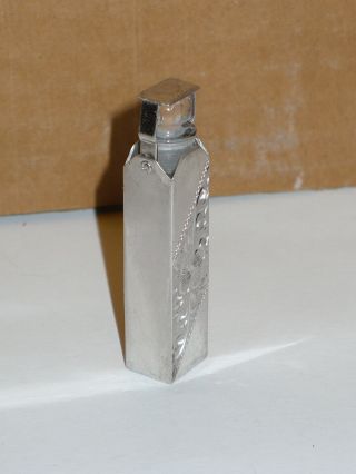 Vintage WELLS Sterling Silver Perfume Holder w/ Glass Bottle & Dauber 2