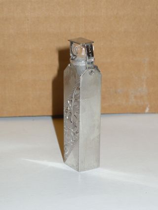 Vintage WELLS Sterling Silver Perfume Holder w/ Glass Bottle & Dauber 3